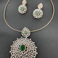AD Color Stone Pendent Set - Green