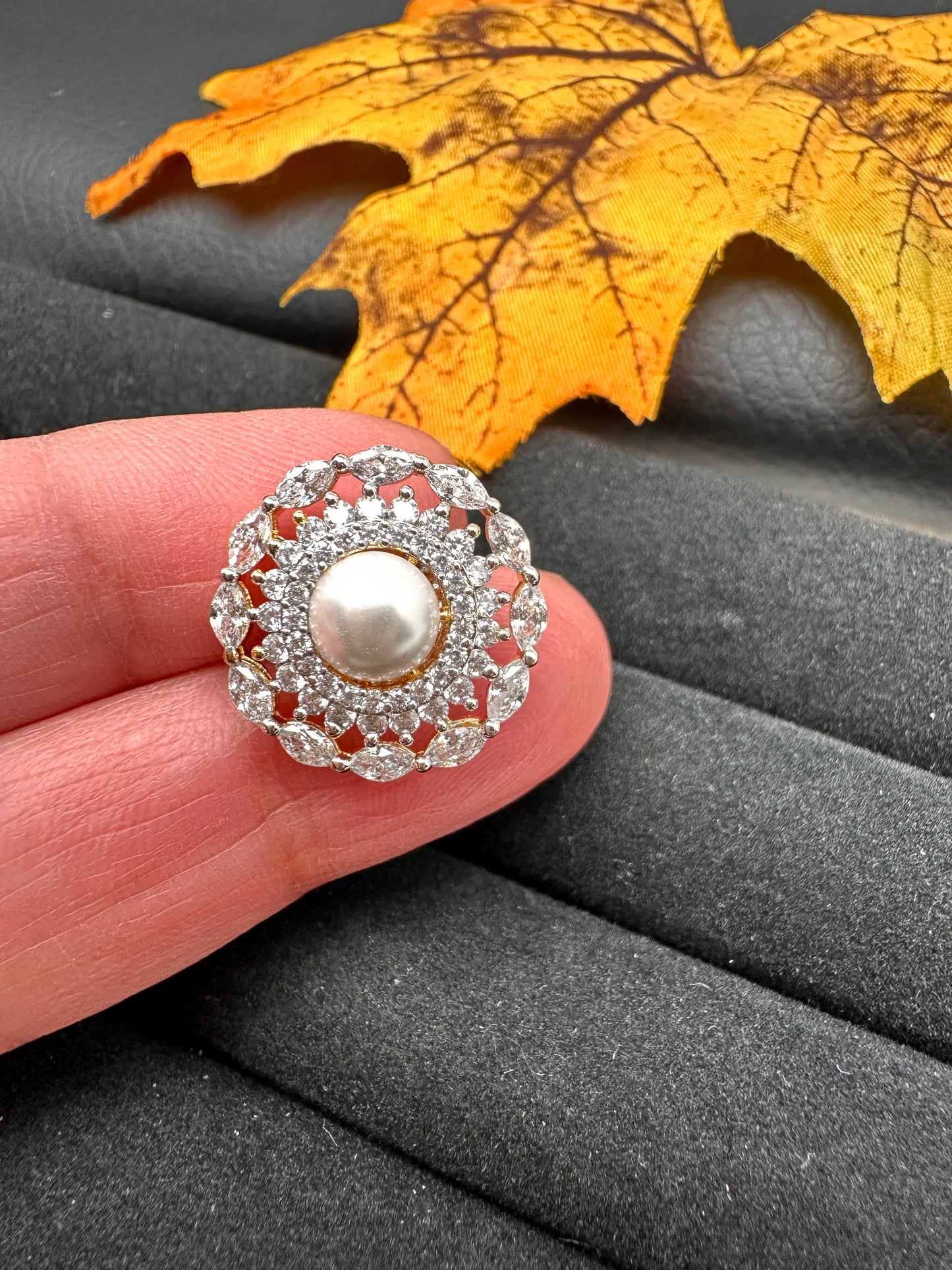 AD Pearl Locket Pendent Set