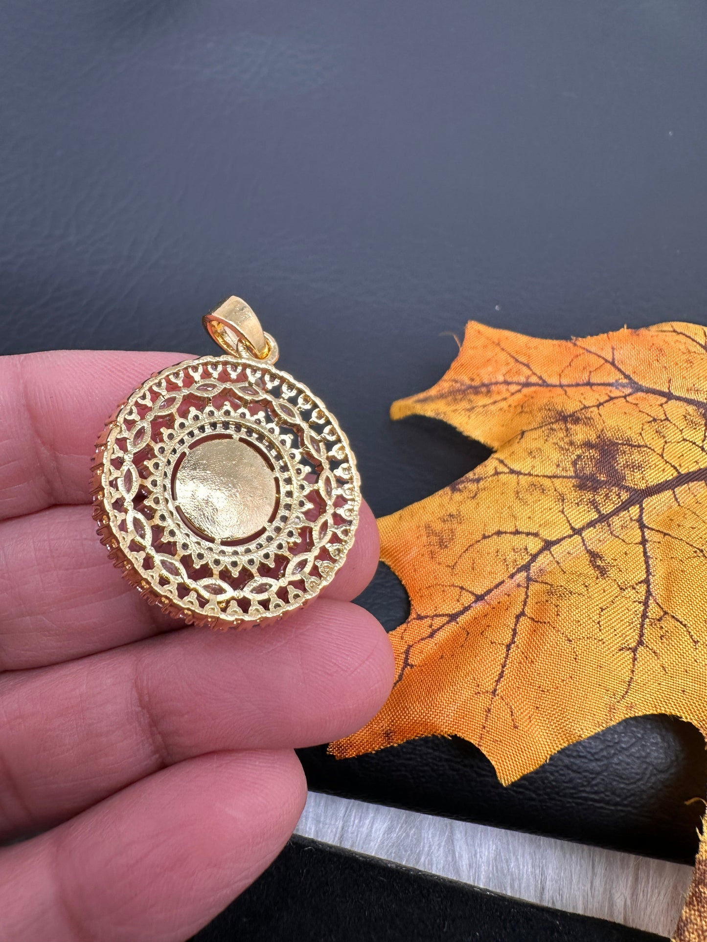 AD Pearl Locket Pendent Set