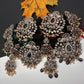 Polki AD Color Stone Victorian Pendent Set - Green