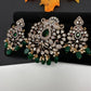 Polki AD Color Stone Victorian Pendent Set - Green