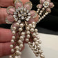 Victorian Floral Pearls Color Stone Pendent Set - Pink