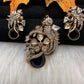 Victorian Birdie Moissanite AD Color Stone Pendent Set - Blue