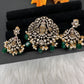 Victorian Balaji Moissanite AD Color Stone Pendent Set - Green
