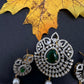 AD Diamond Finish Emerald Pendent Set