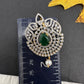 AD Diamond Finish Emerald Pendent Set