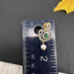 AD Diamond Finish Emerald Pendent Set