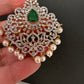 AD Color Stone Pendent Set - Green