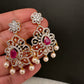 AD Color Stone Pendent Set - Red