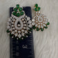 AD Color Stone Pearl Beads Pendent Set - Green