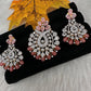 AD Color Stone Pearl Beads Pendent Set - Pink