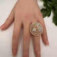 CZ Adjustable Color Cocktail Ring - Gold