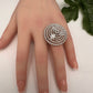 CZ Adjustable Color Cocktail Ring - Silver