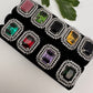 CZ Silver Finish Adjustable Color Stone Cocktail Ring - Blue