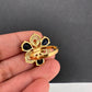 AD Gold Adjustable Color Stone Cocktail Ring - Blue