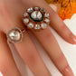 Moisaanite 2-1 Adjustable Color Stone Cocktail Ring - Green