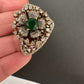 Victorian Color Stone Adjustable Color Stone Cocktail Ring - Green