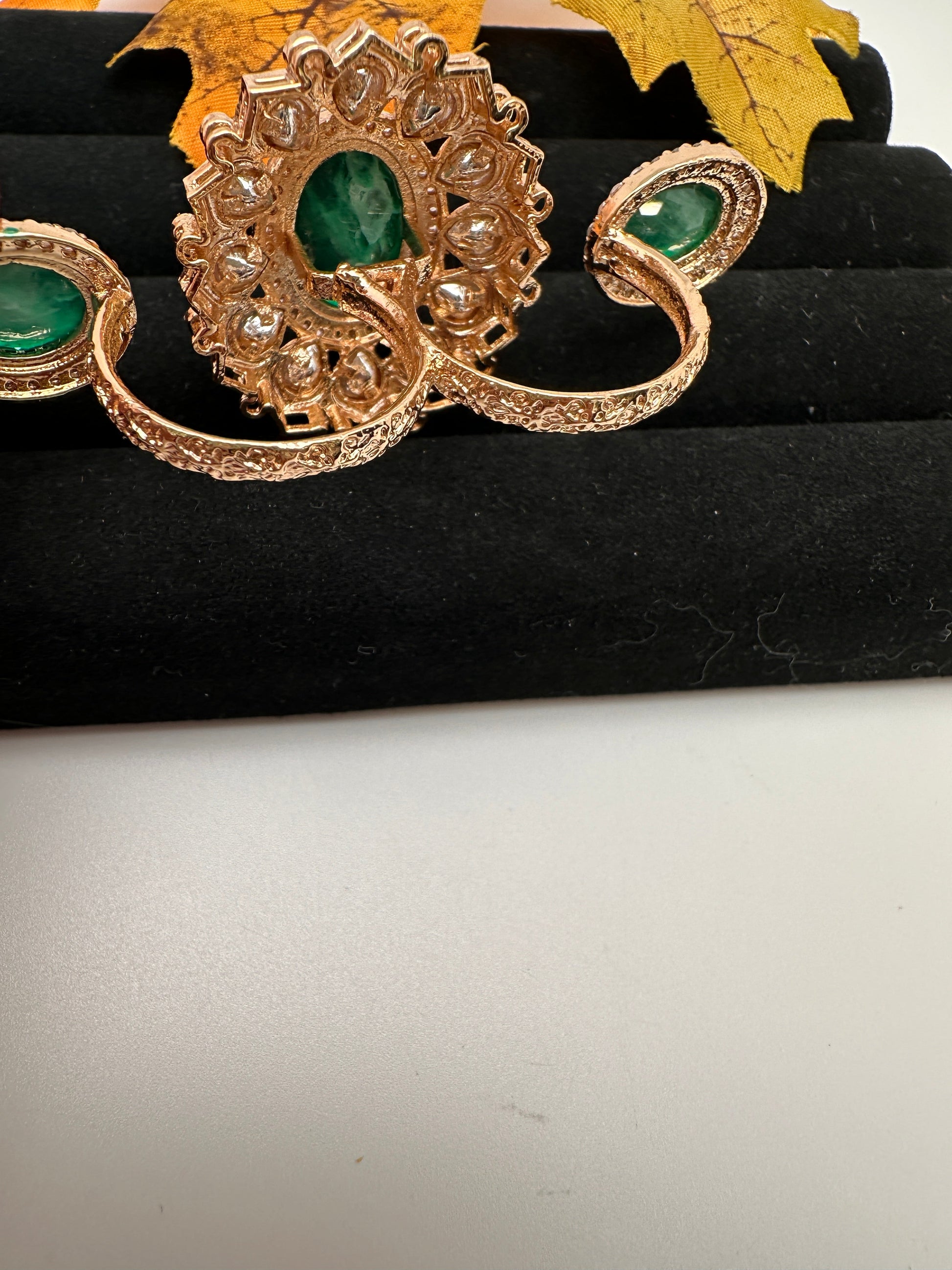 Statement Color Stone Adjustable Color Stone Cocktail Ring - Green