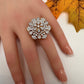 AD Adjustable Color Stone Cocktail Ring