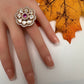 AD Kundan Color Stone Adjustable Color Stone Cocktail Ring - Red