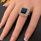 AD Color Stone Adjustable Color Stone Cocktail Ring - Blue