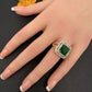 AD Color Stone Adjustable Color Stone Cocktail Ring - Green