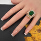 AD  Color Stone Adjustable Color Stone Cocktail Ring - Green