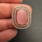 AD  Color Stone Adjustable Color Stone Cocktail Ring - Pink