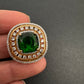 AD  Color Stone Adjustable Color Stone Cocktail Ring - Green