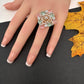 AD  Color Stone Adjustable Color Stone Cocktail Ring - Multi
