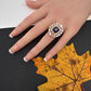 AD  Color Stone Adjustable Color Stone Cocktail Ring - Blue