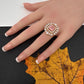 AD  Color Stone Adjustable Color Stone Cocktail Ring - Pink
