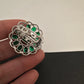 AD  Silver Color Stone Adjustable  Cocktail Ring - Green