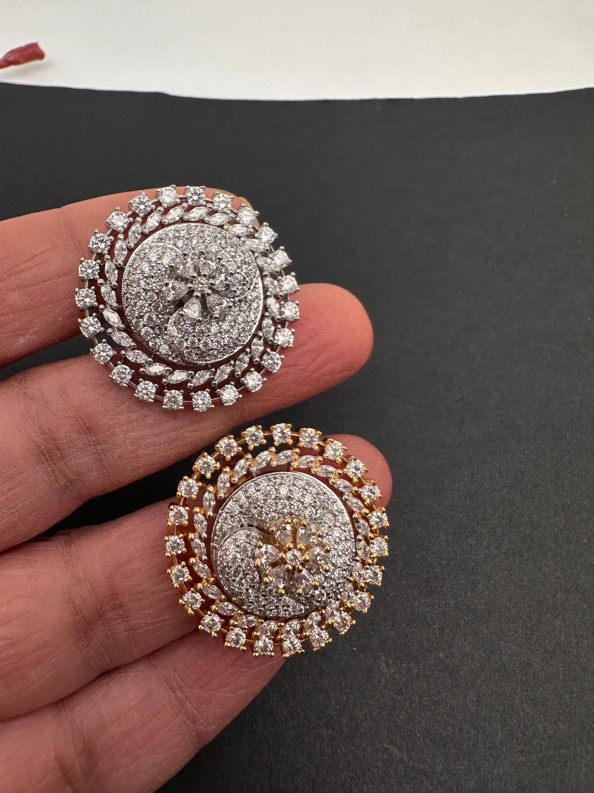 AD  Color Stone Adjustable  Cocktail Ring - Gold