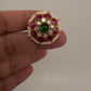 Jadau Kundan Adjustable Matte Cocktail Ring - 