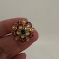 Jadau Kundan Adjustable Matte Cocktail Ring - 