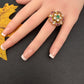 Jadau Kundan Adjustable Matte Cocktail Ring - 