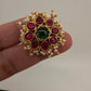 Jadau Kundan Adjustable Matte Cocktail Ring - 