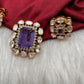 Moissanite Purple Amethyst Stone 92.5 Silver Pendent Set