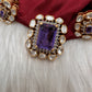 Moissanite Purple Amethyst Stone 92.5 Silver Pendent Set