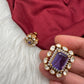 Moissanite Purple Amethyst Stone 92.5 Silver Pendent Set