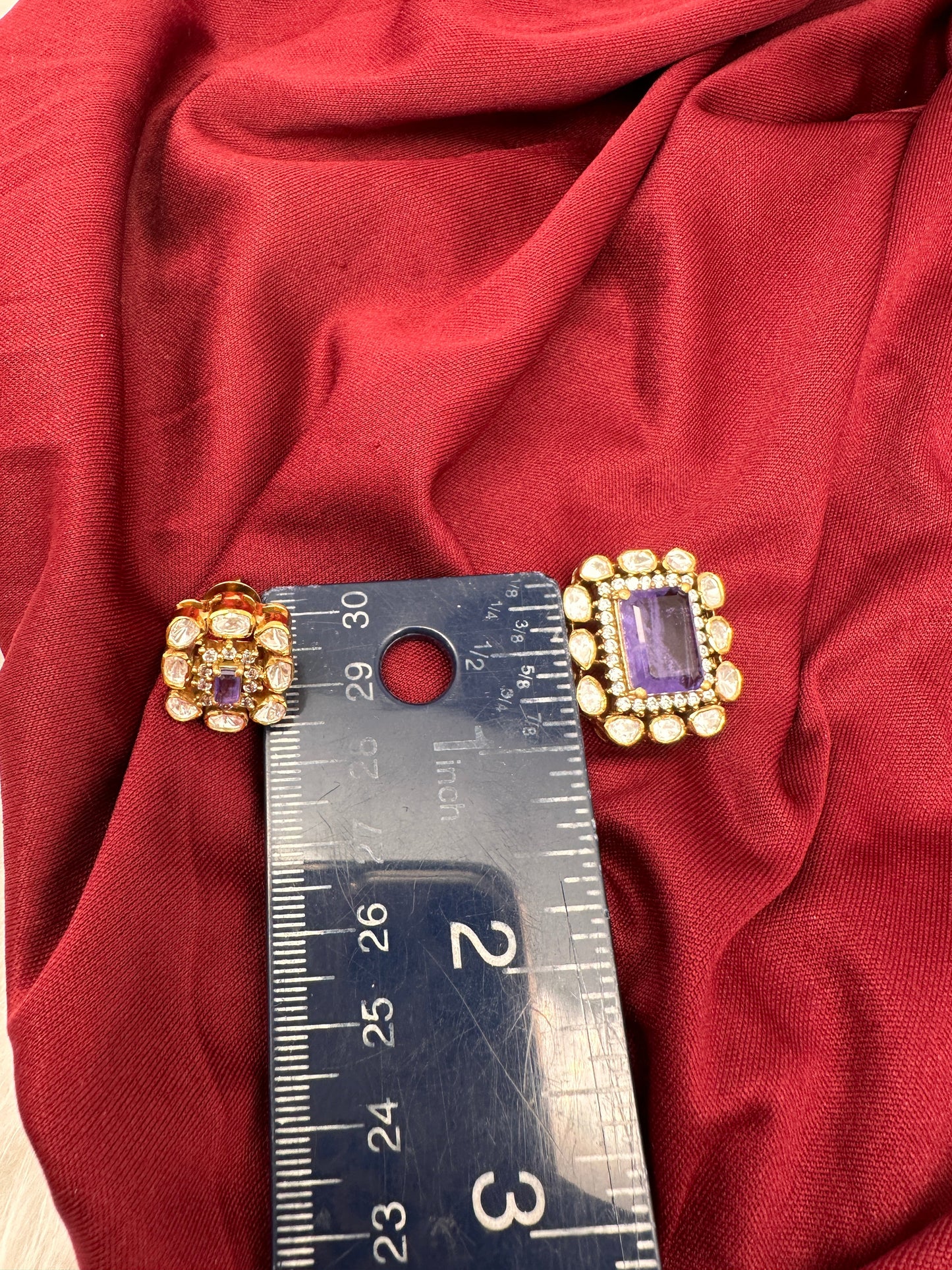 Moissanite Purple Amethyst Stone 92.5 Silver Pendent Set