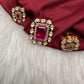 Moissanite Pink Stone 92.5 Silver Pendent Set