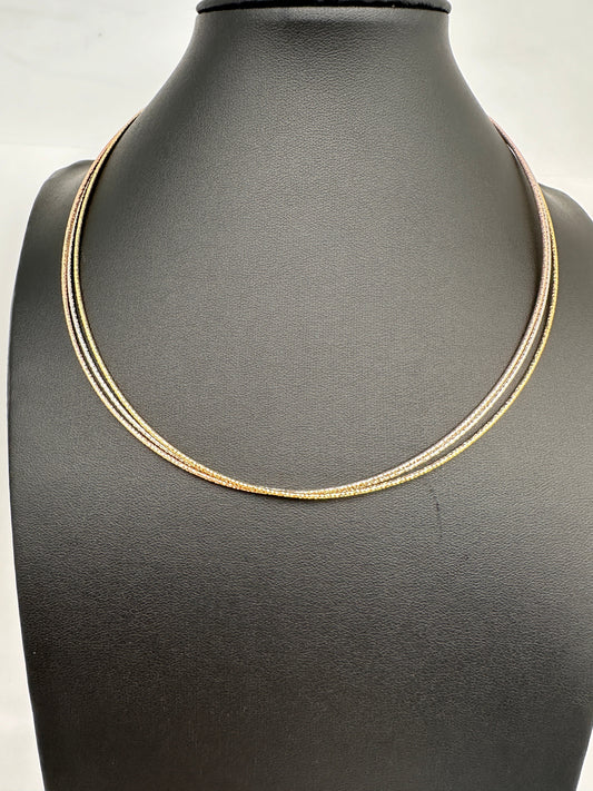 92.5 Silver Dual Tone  Hasli Chain