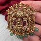 Matte Nakshi Goddess Lakshmi Green 92.5 Silver Pendent