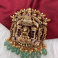 Matte Nakshi Goddess Lakshmi Green 92.5 Silver Pendent