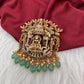 Matte Nakshi Goddess Lakshmi Green 92.5 Silver Pendent
