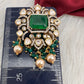 Moissanite Green 92.5 Silver Pendent Set