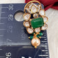 Moissanite Green 92.5 Silver Pendent Set