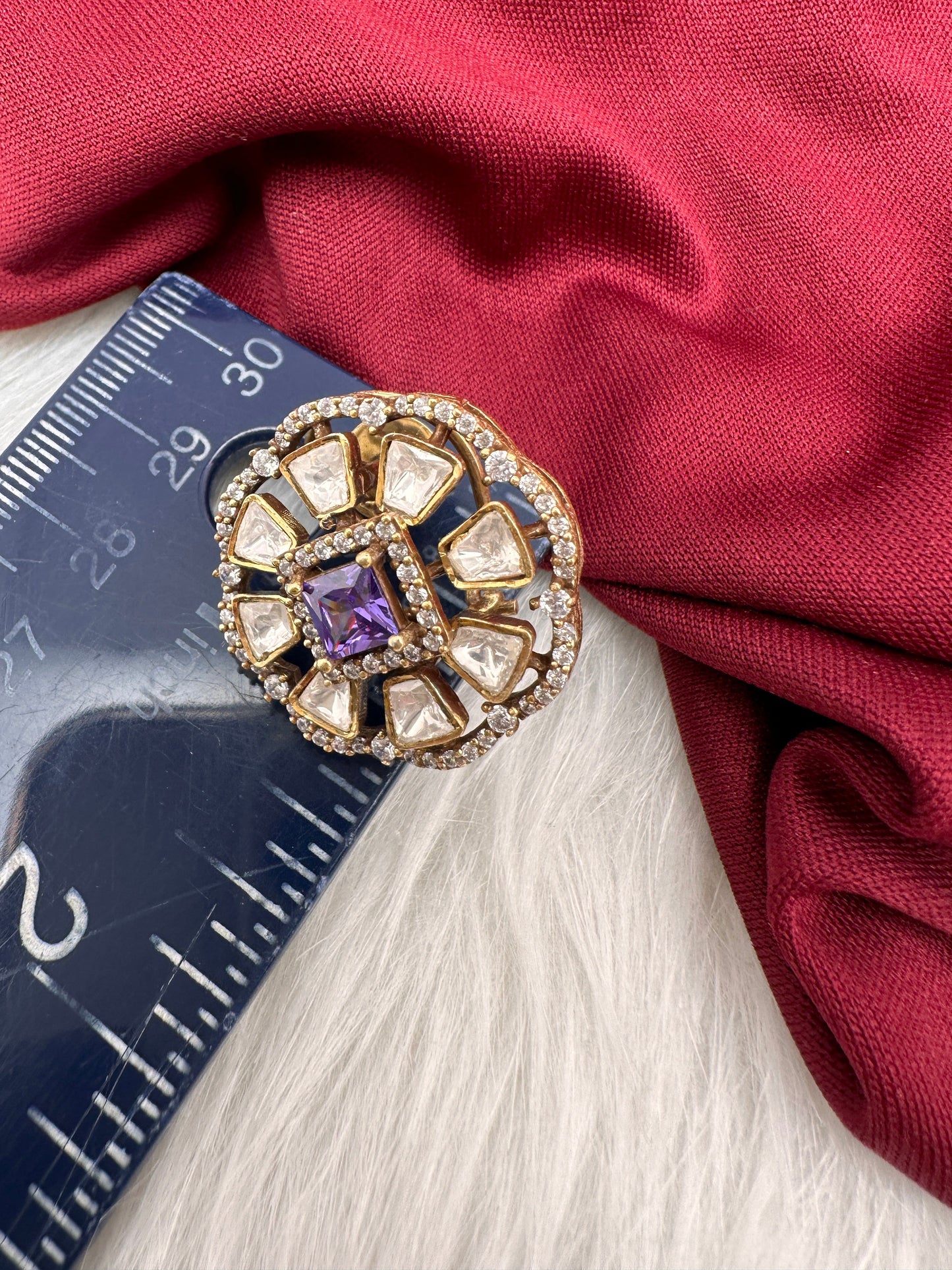 Moissanite Purple 92.5 Silver Stud Earrings